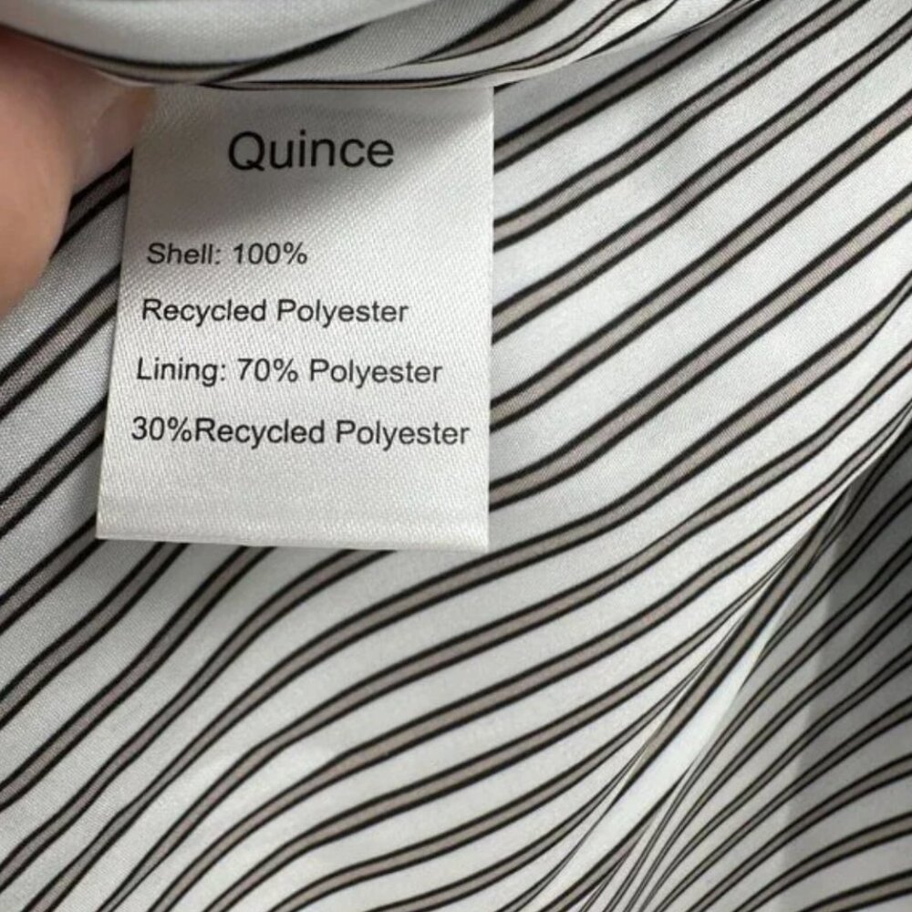 Quince Crepe Open Front Blazer Navy Blue Wrinklefree - Picture 2 of 5